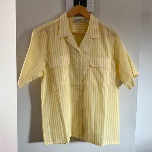 TABI INTERNATIONAL - Vintage Yellow/White Striped Short Sleeved Blouse - NWOT